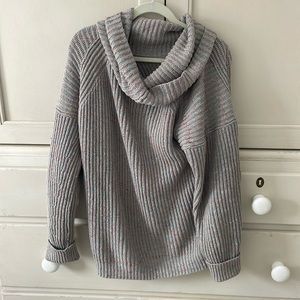 Free people gray cowl neck sweater
